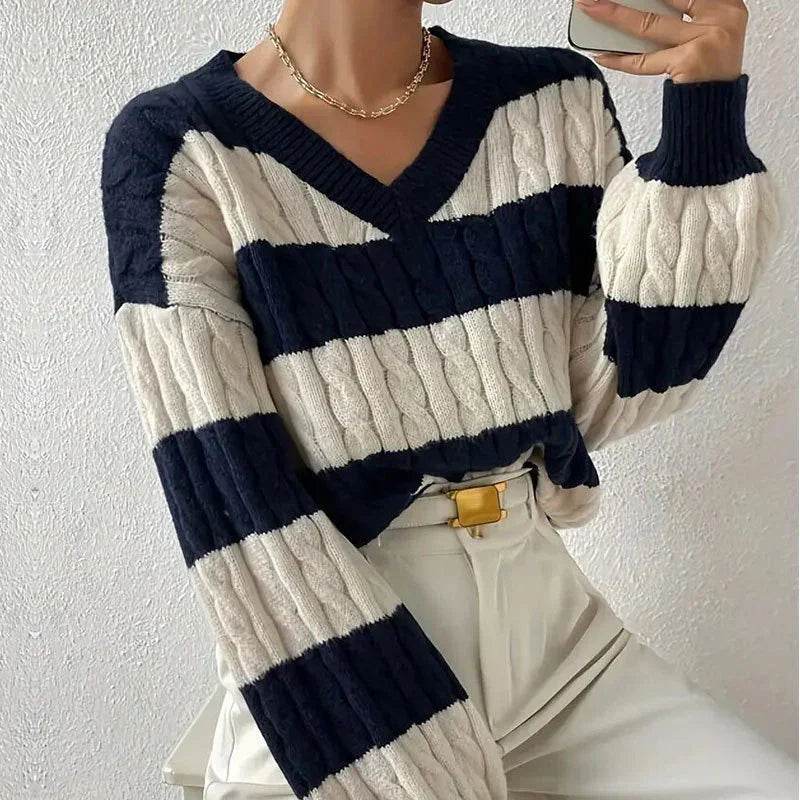 Pull Rayé en Maille pour Femme Grace