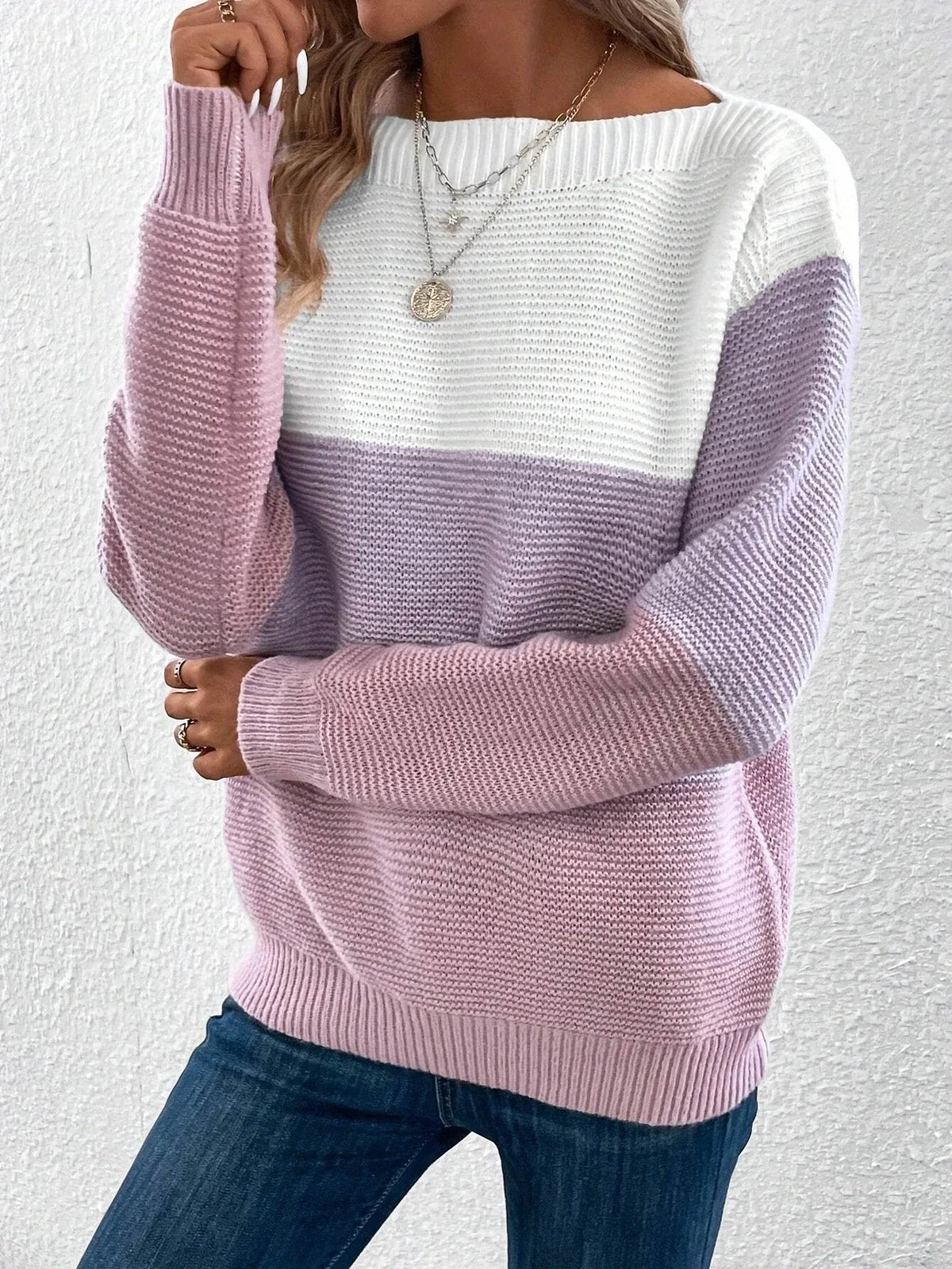 Pull à Col Rond en Maille pour Femme Elena
