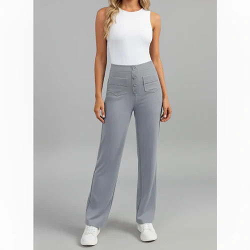 Pantalon Taille Haute Extensible avec Poches Latérales - Sophie