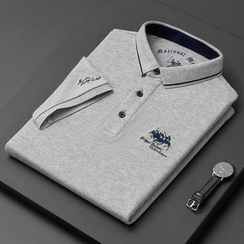 Camisa Polo Masculina Royal Elegance Camisa Polo Masculina Royal Elegance VINNCI Store Cinza M