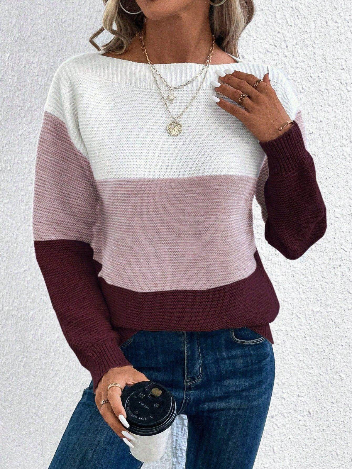 Pull à Col Rond en Maille pour Femme Elena