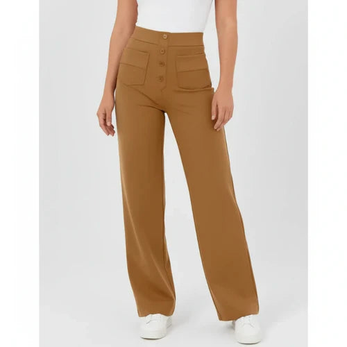 Pantalon Taille Haute Extensible avec Poches Latérales - Sophie