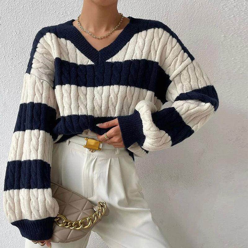 Pull Rayé en Maille pour Femme Grace